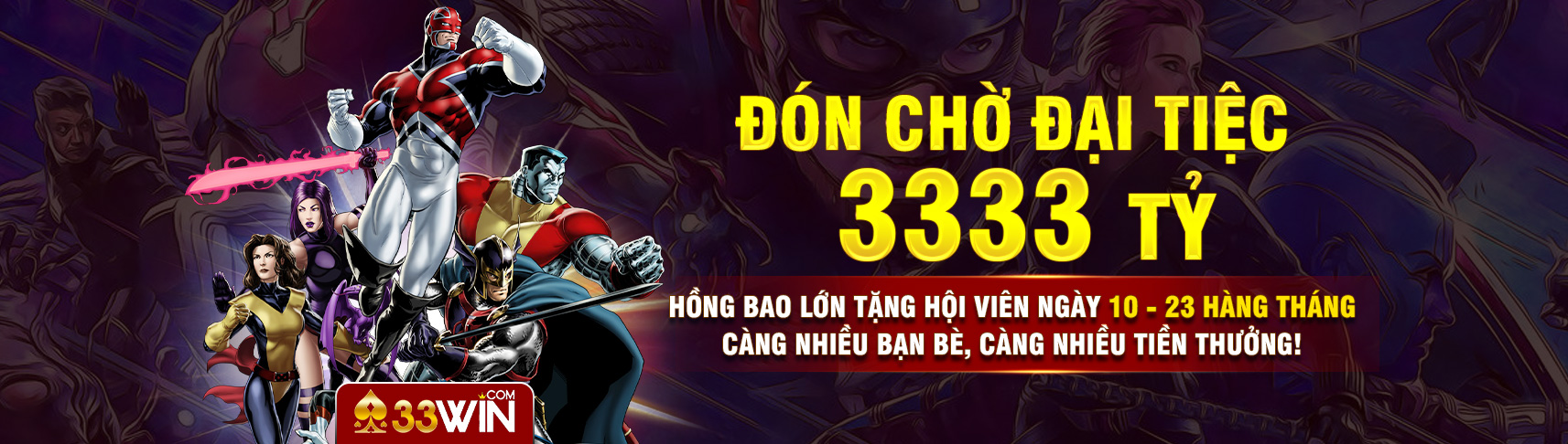 33win đón chờ đại tiệc 3333 tỷ